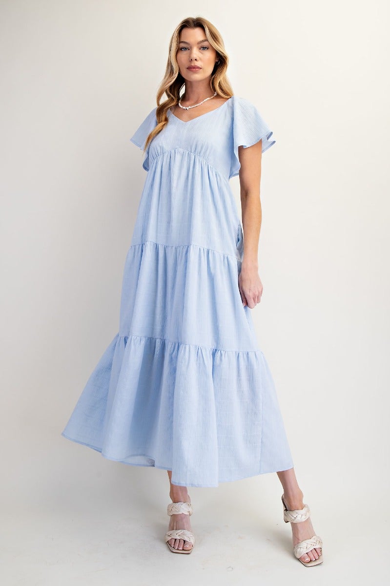 misty blue dresses Misty Blue Off The Shoulder Dress – Inside Caroline's Closet